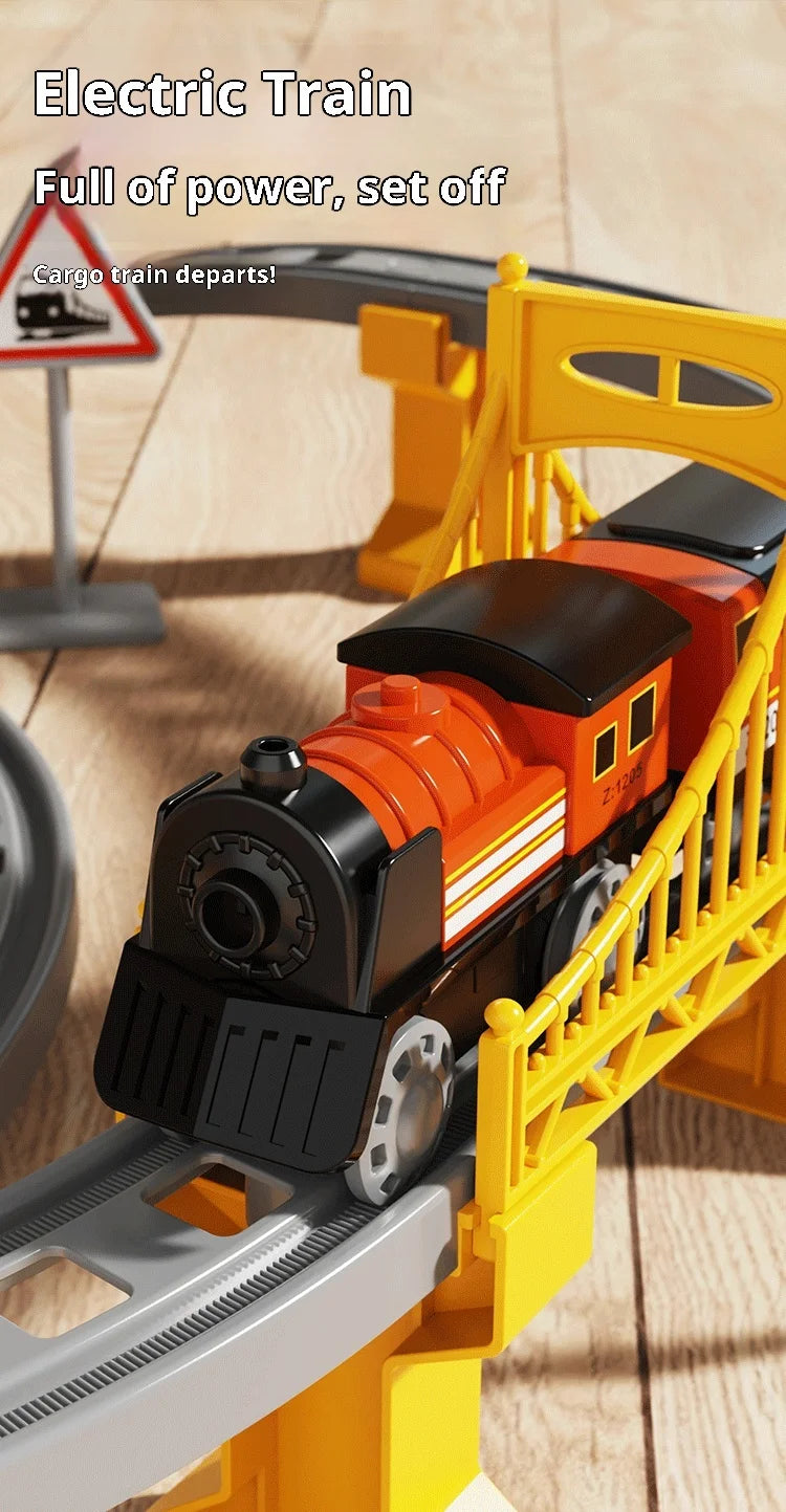 Ensemble de Train Électrique avec Piste – Modèle d’Assemblage & Véhicule à Grande Vitesse (64–119 PCS)