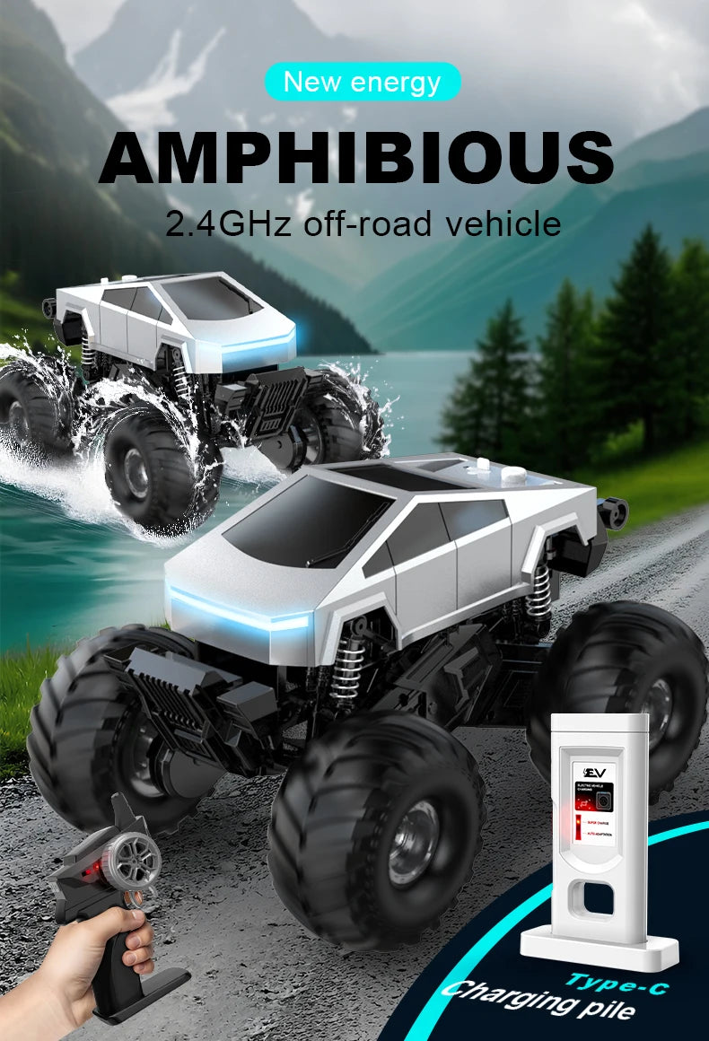 Véhicule Tout-Terrain Amphibie RC – 4x4 Télécommandé pour Enfants
