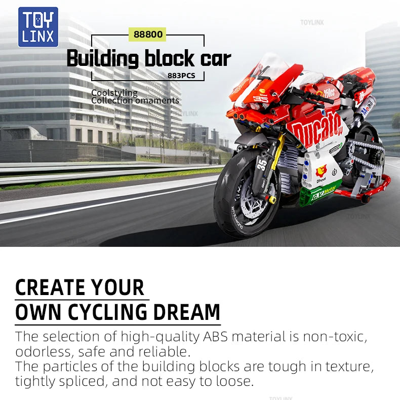 Moto de Collection ToylinX – Kit de Construction Technique 883 Pièces (Modèle 88800)