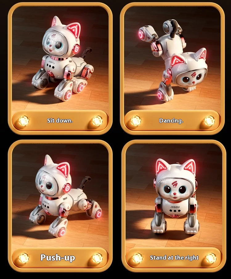 Jouet Robot Chat Télécommandé – Marche, Lumières & Actions – Cadeau Enfant