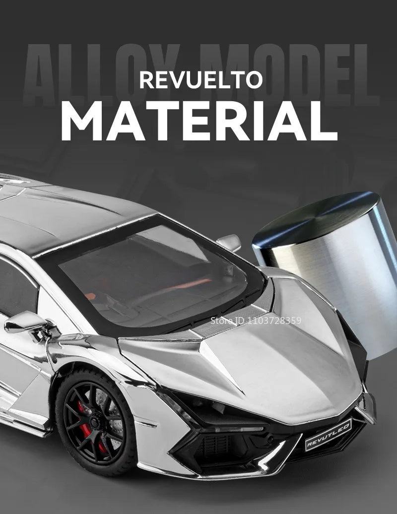 REVUELTO – Supercar Miniature 1:24 en Alliage | Son & Lumière | Portes Ouvrantes