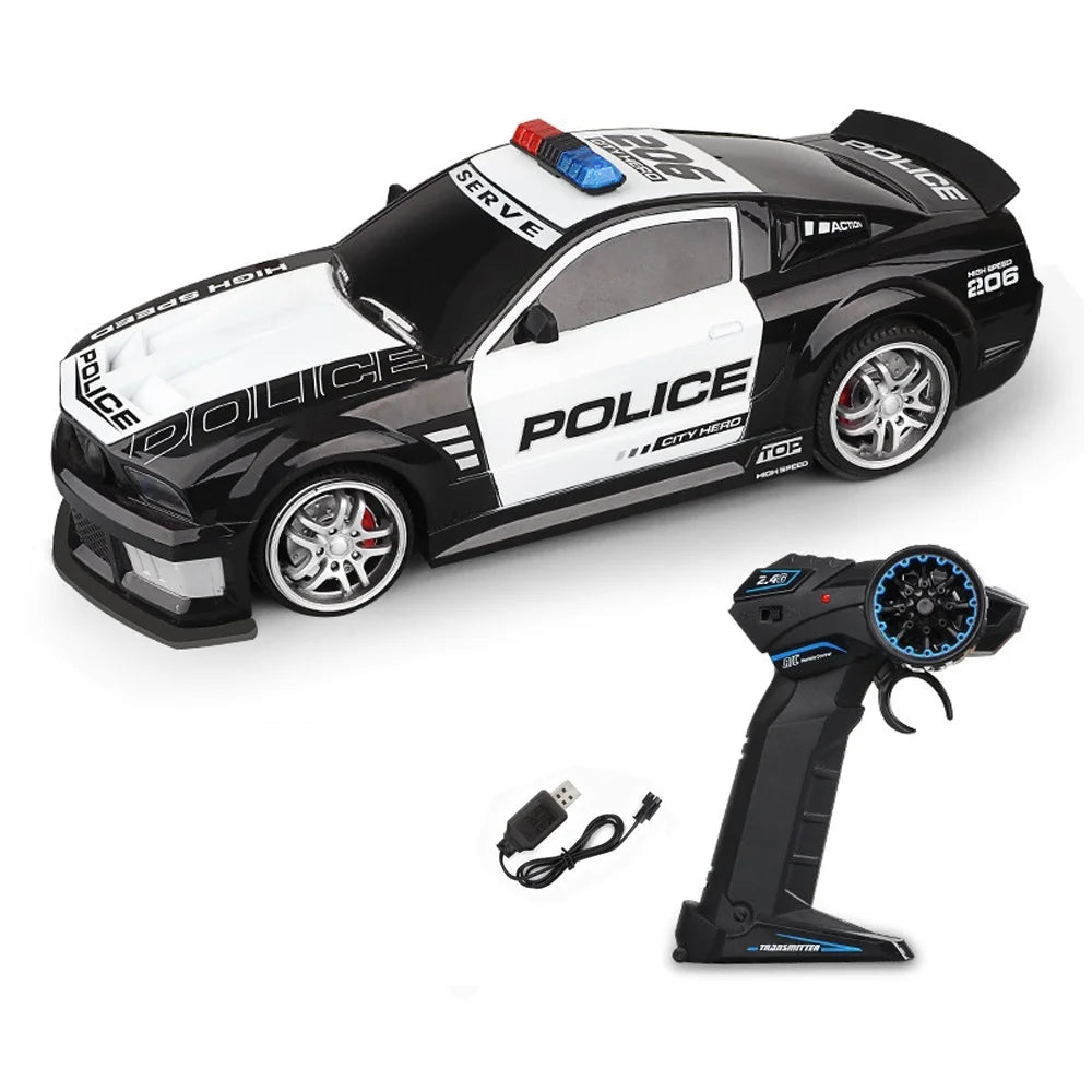 Voiture de Police RC 1:12 – Super Rapide 2.4GHz avec Lumières