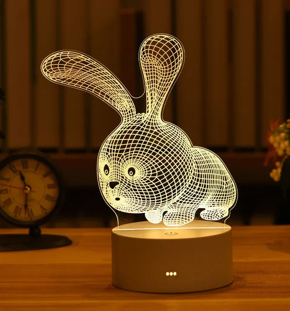 Lampe LED Acrylique 3D – Love Romantic & Ambiance Douce