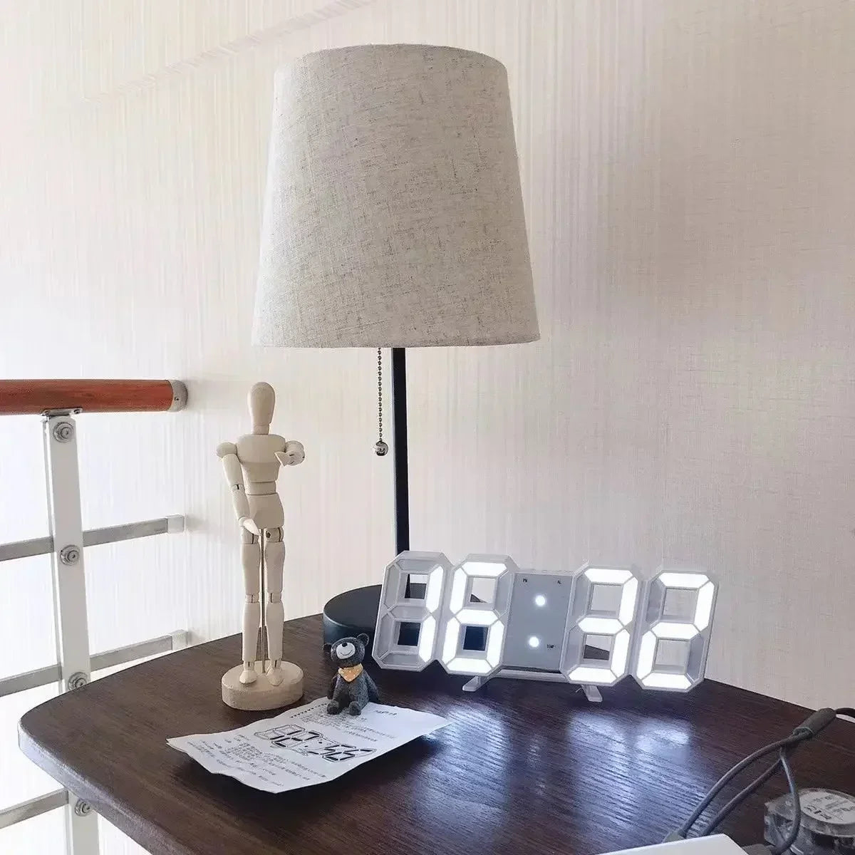 Horloge Numérique LED 3D – Design Moderne & Éclairage Nocturne