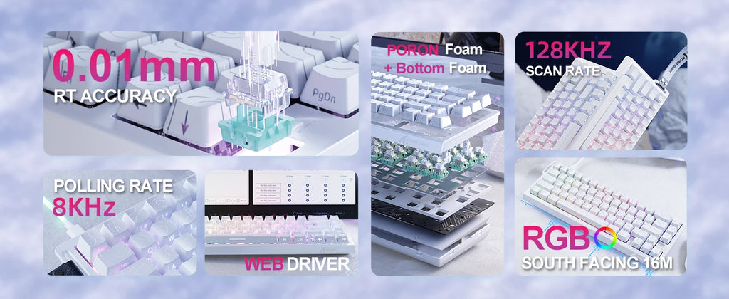 ATTACK SHARK X68 HE – Clavier Gaming Magnétique 60% Ultra-Rapide 8K