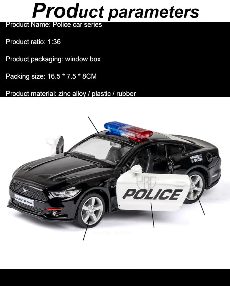 Modèle de Voiture 1:36 en Alliage – Portes Ouvrantes & Fonction Traction