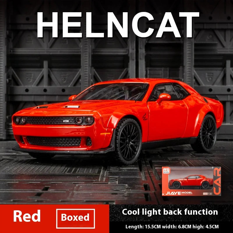 Dodge Challenger Hellcat – Modèle 1:32 en Alliage | Son & Lumière | Pull-Back