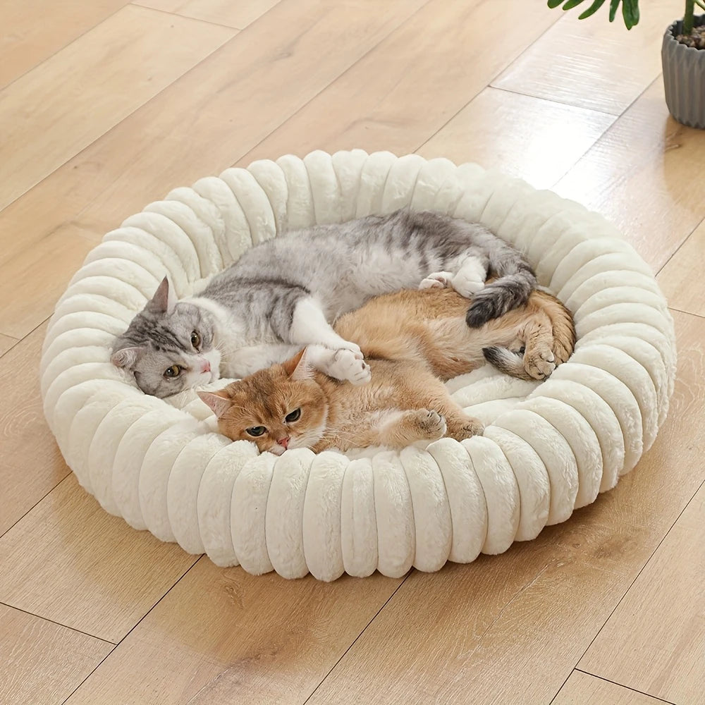 Panier rond apaisant ultra-doux pour chat et chien