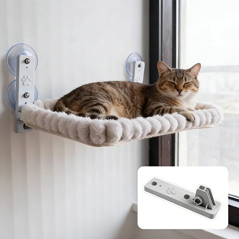 Hamac de fenêtre à ventouses puissantes pour chat — perchoir intérieur