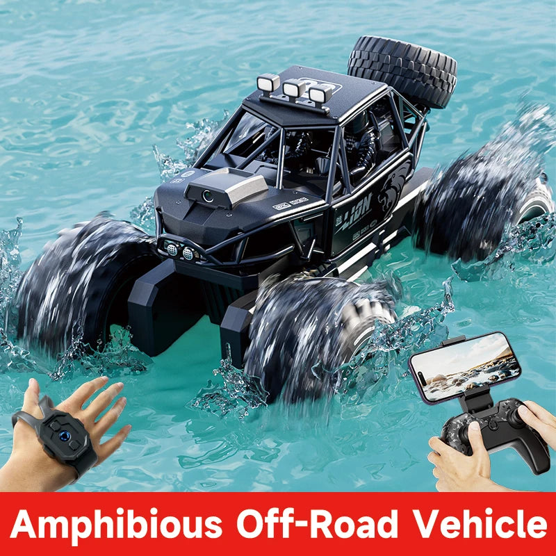Voiture RC Amphibie Tout-Terrain 4WD – Contrôle Gestuel & Caméra HD
