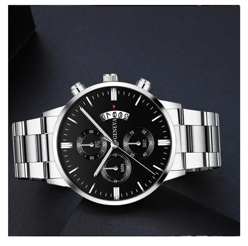 Montre Prestige Homme™ – Montre de Luxe Quartz avec Calendrier