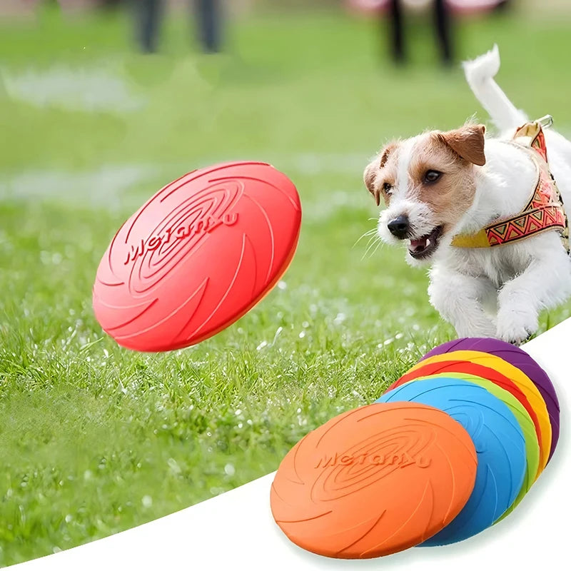 Frisbee en silicone souple pour chien — jouet à mâcher résistant