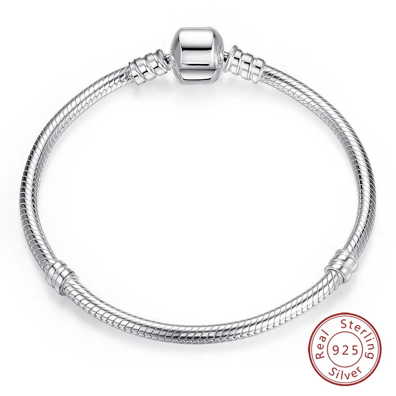 Bracelet en Argent 925 Original – Étoile, Lune & Trèfle Porte-Bonheur