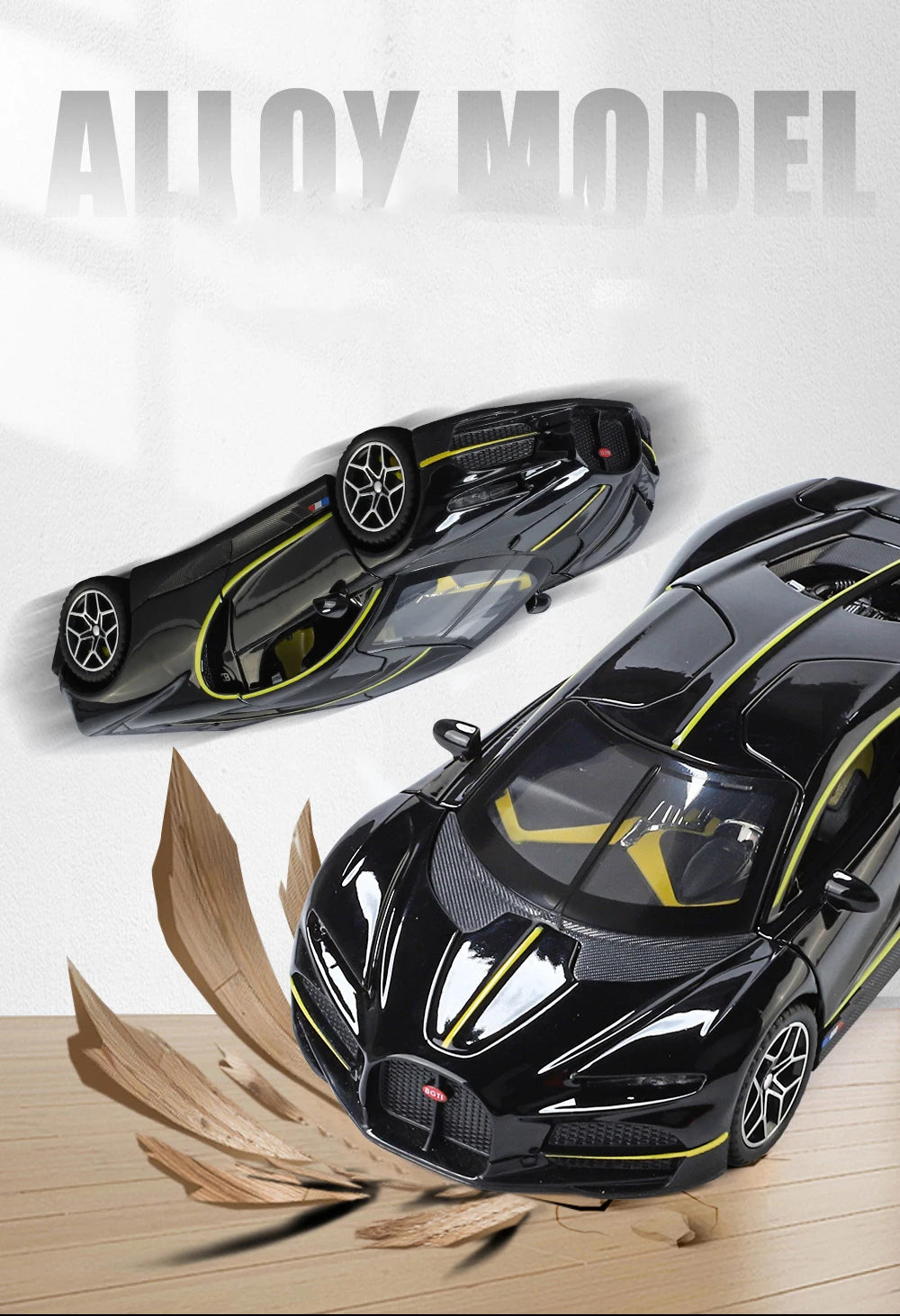 Bugatti Tourbillon V16 – Modèle 1:32 en Alliage | Son & Lumière | Mini GT Collection