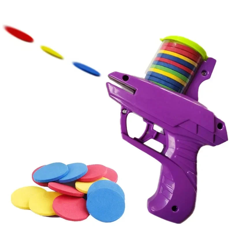 Pistolet à Disque Volant EVA – Double Joueur – Jeu Parent-Enfant – Sécurisé & Intérieur/Extérieur (3–6 ans)
