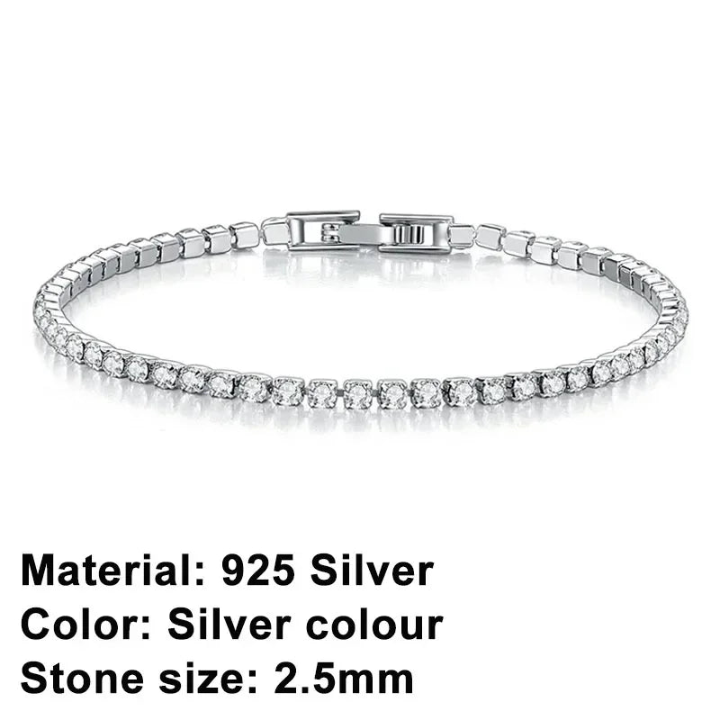 Classic 925 sterling silver sparkling zircon luxury bracelet women's dates birthdays fashion jewelry Valentine's Day gifts