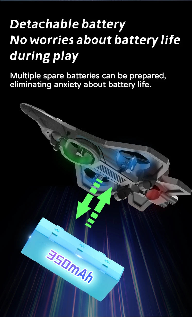 Avion RC L101 en Mousse – LED, Cascades 3D & Télécommande 2.4G