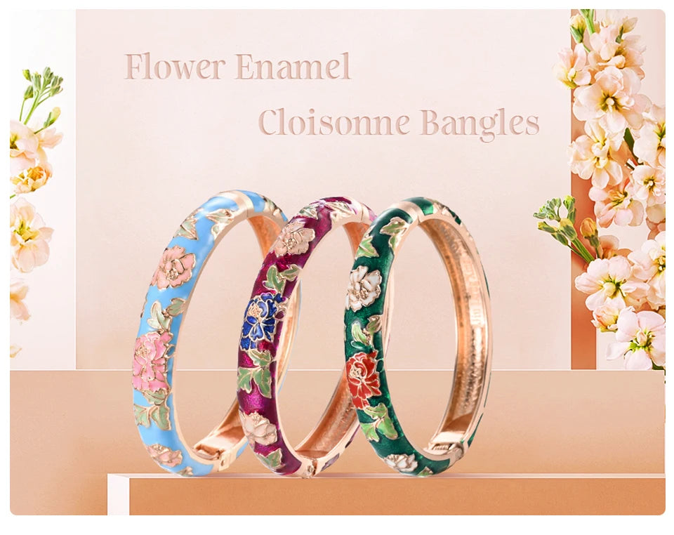 Bracelet Émaillé Fleur – Style Indien & Dubaï – Couleurs Premium