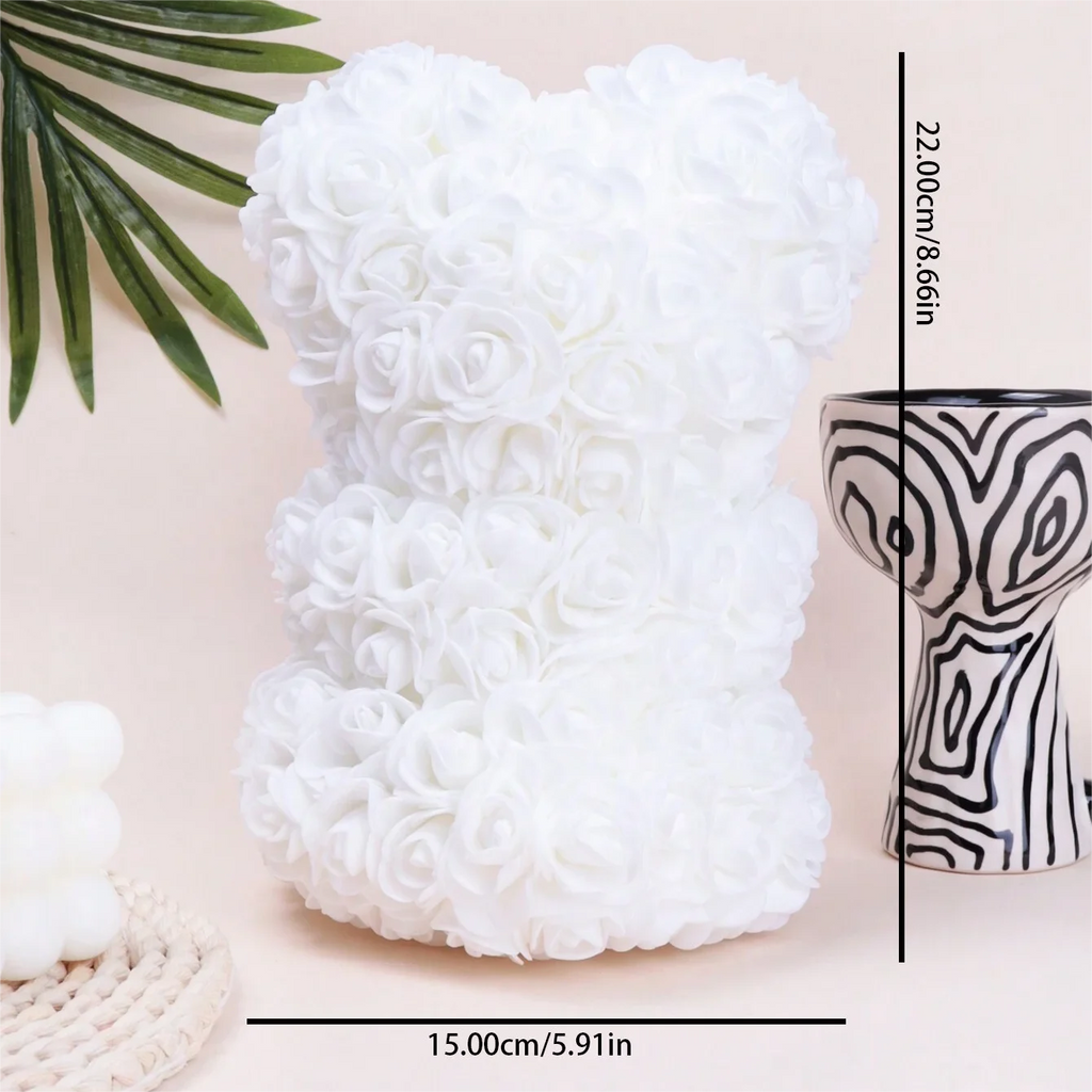 Ours en Peluche Rose en Mousse – Bouquet Décoratif