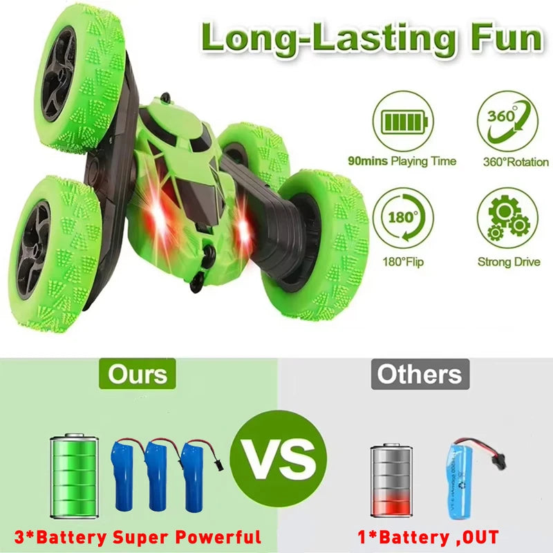 Voiture Cascade RC Double Face – 360° Rotation, 2.4GHz, Off-Road – Enfants & Adultes
