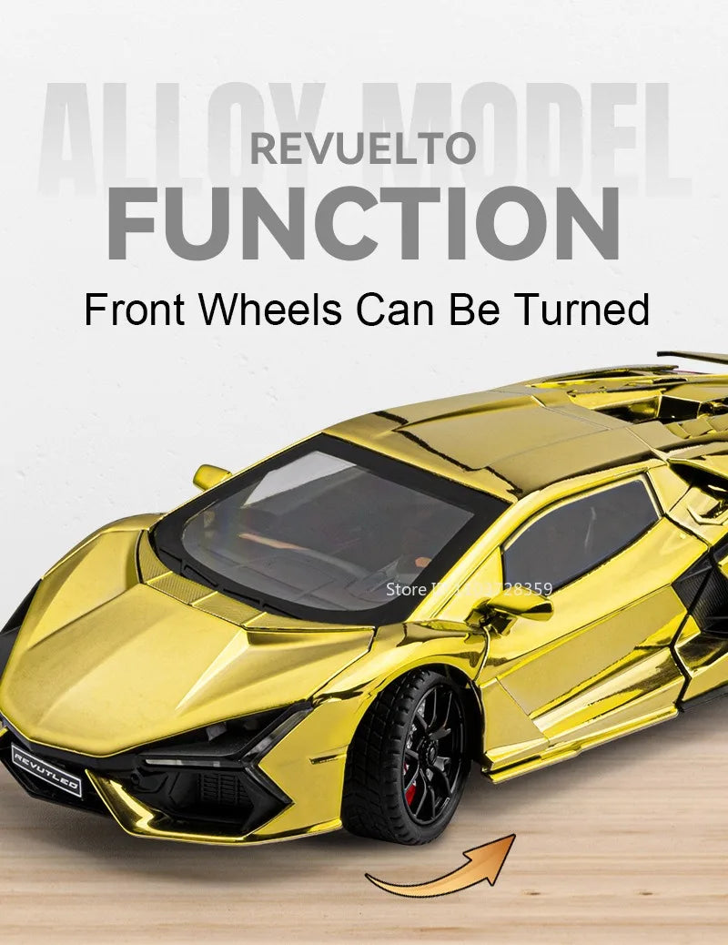 REVUELTO – Supercar Miniature 1:24 en Alliage | Son & Lumière | Portes Ouvrantes