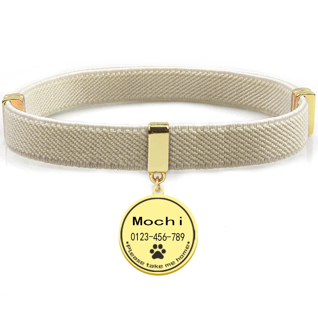Collier chat personnalisable avec plaque métal gravée — sécurité