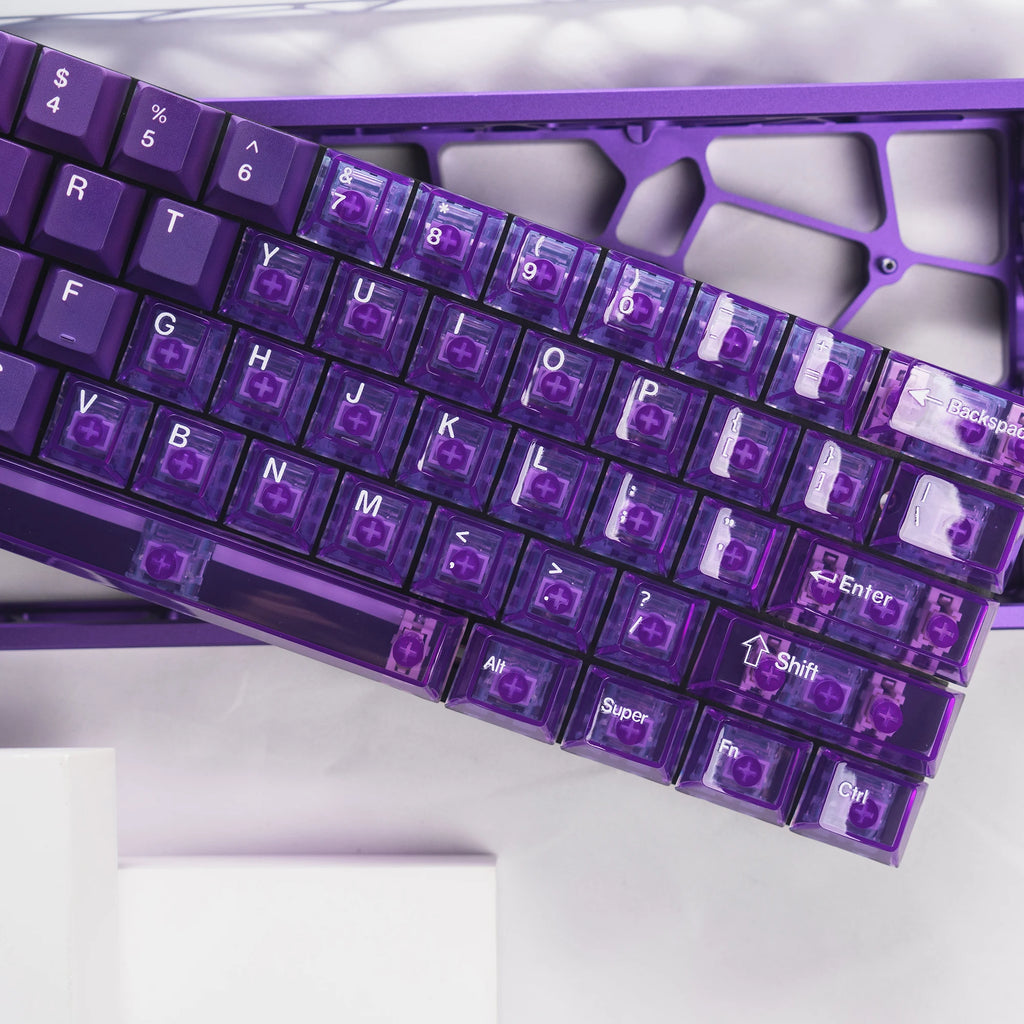 Keycaps Cristal Transparents – 167 Touches PC + PBT (Profil Cherry)