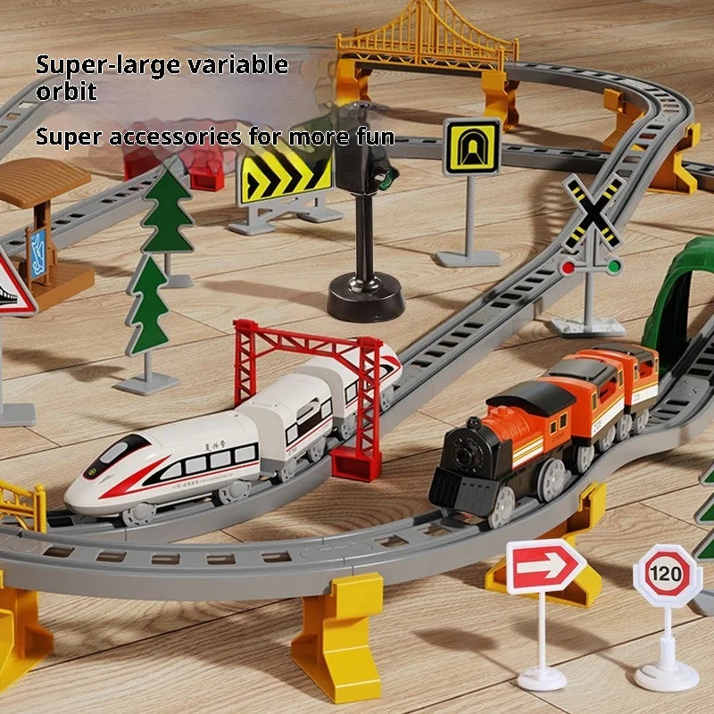 Ensemble de Train Électrique avec Piste – Modèle d’Assemblage & Véhicule à Grande Vitesse (64–119 PCS)
