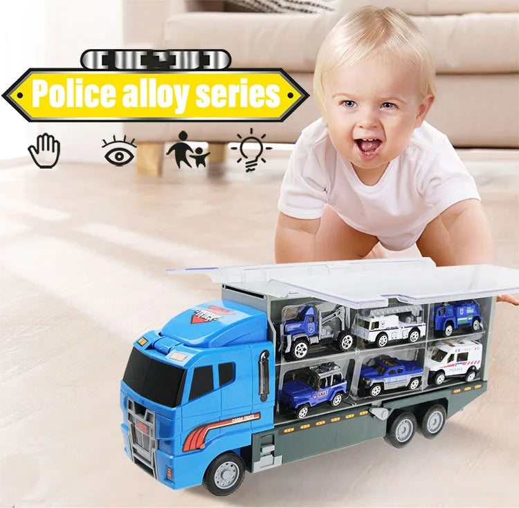 Jouets de Construction 10-en-1 – Camion Transporteur & Mini Véhicules