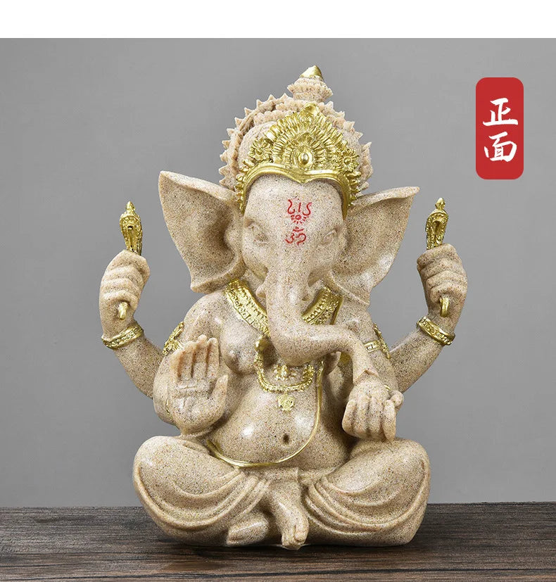 Statue Ganesha Dorée – Décoration Spirituelle & Élégante