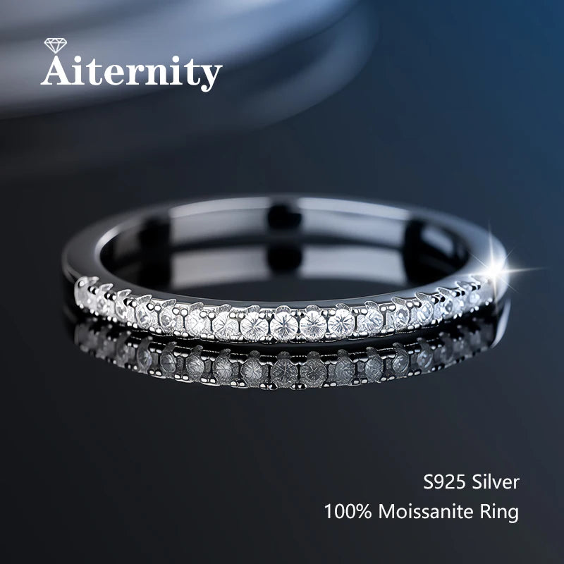 Alliance Moissanite Éternité D VVS1 – Argent S925 & Or 18 K