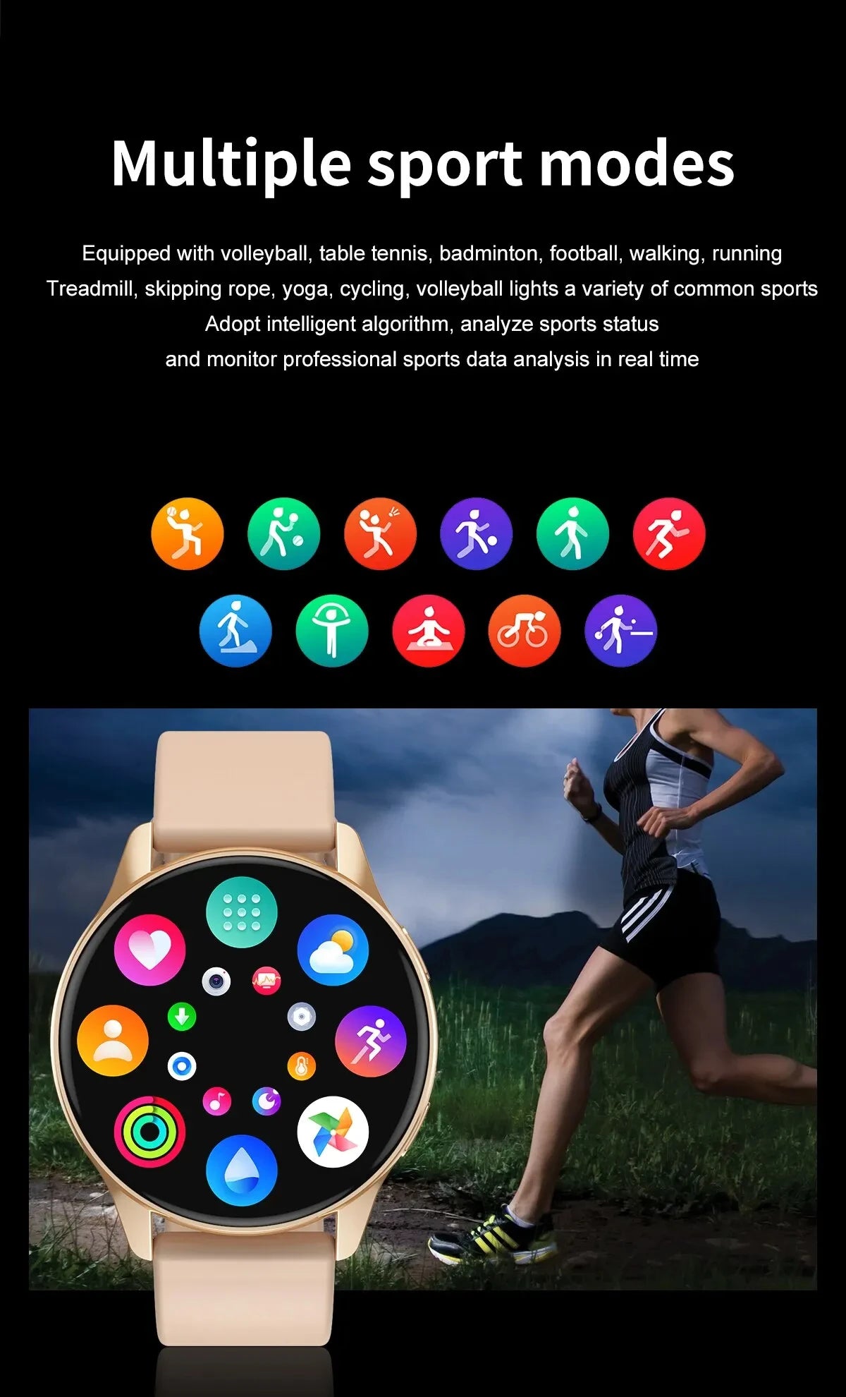 Montre Connectée LIGE – Appels Bluetooth & Charge Sans Fil (1.28’’ IP68 – 2025)