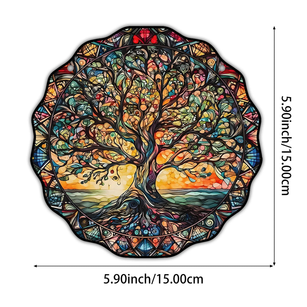 Décoration Murale « Arbre de Vie » – Panneau Suspendu Acrylique 15 cm