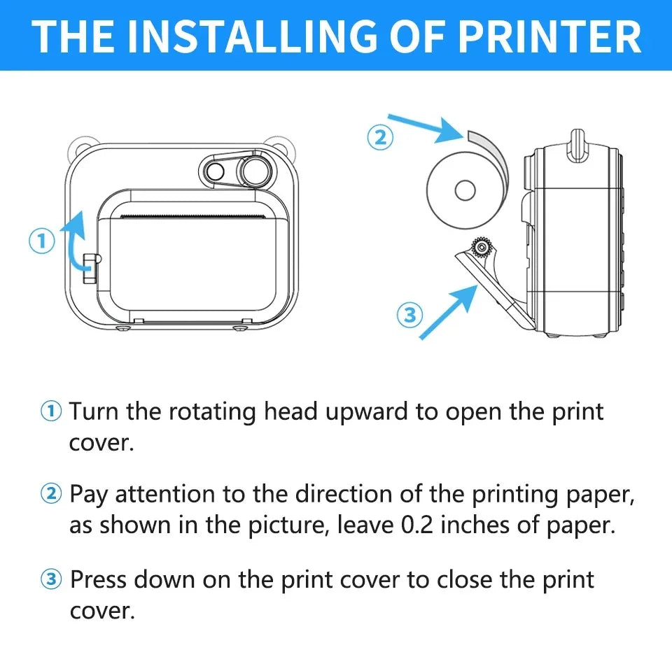 Appareil Photo Instantané Enfants – Impression & Vidéo HD 1080P (Fille & Garçon)