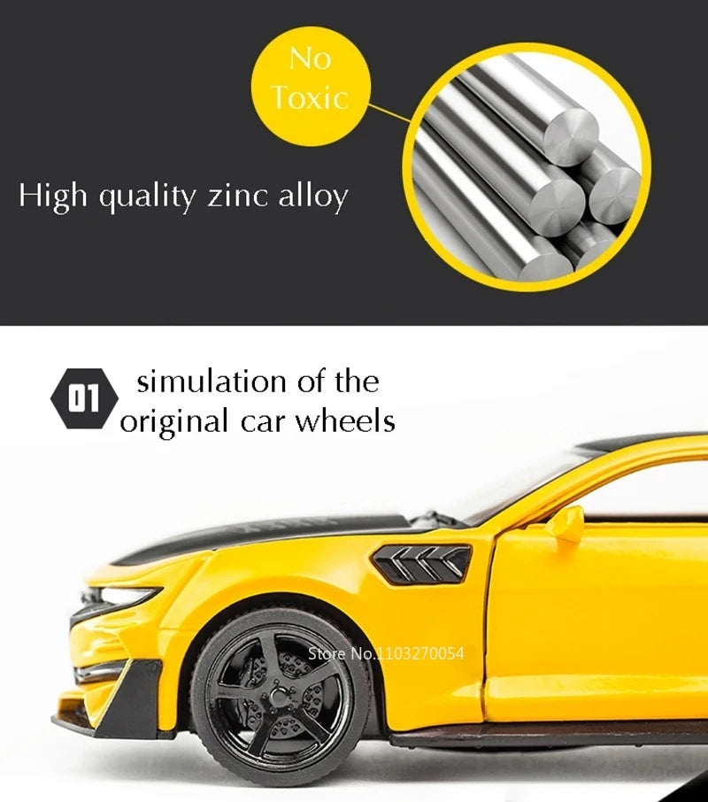 Camaro 1:32 – Voiture en Alliage Métallique Pull-Back avec Lumière & Son