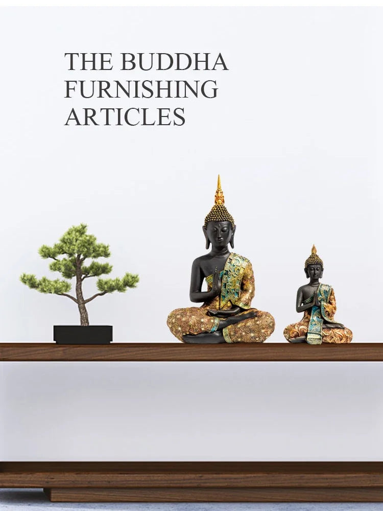 Grande Statue de Bouddha en Résine Verte – Sculpture Artisanale Thaïlandaise