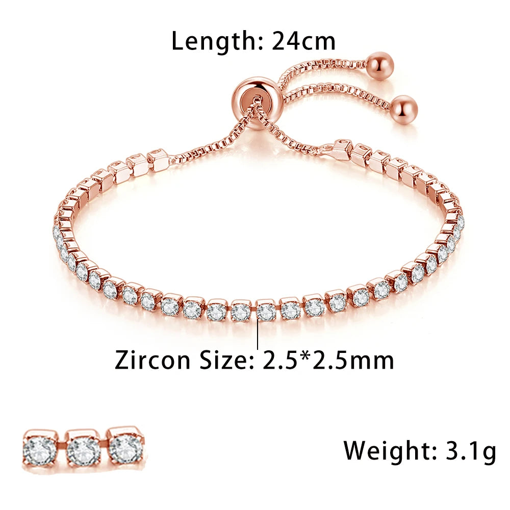 Bracelet Tennis Diamant – Zircone AAA+ Éclat Ultra-Brillant (Plusieurs Tailles)