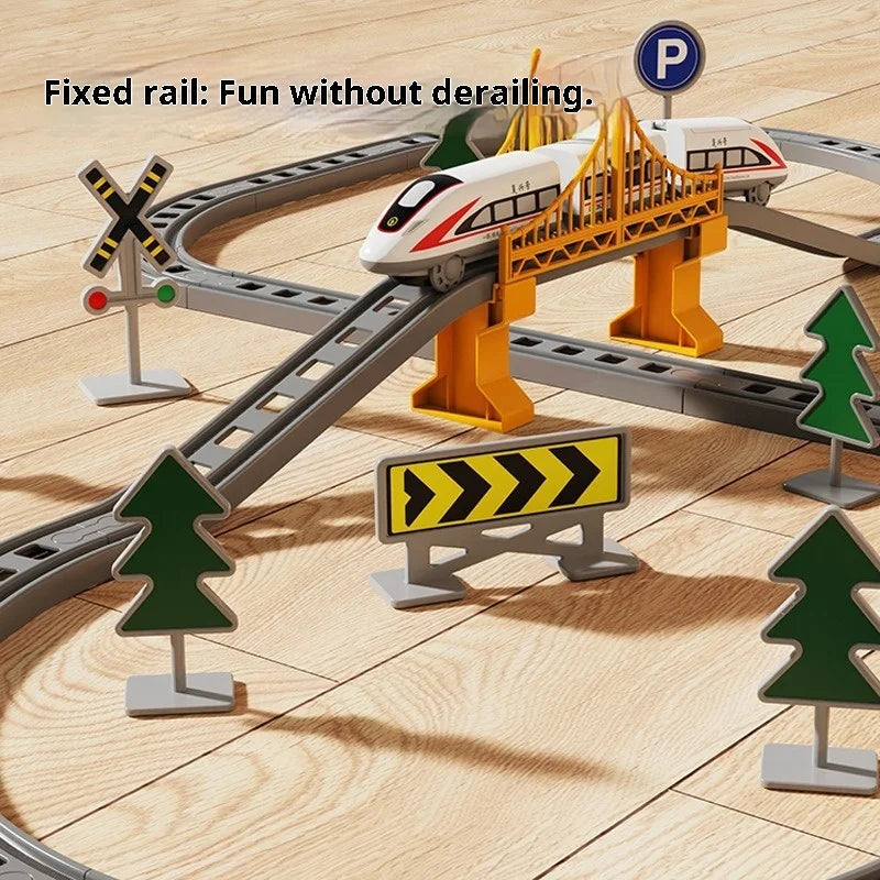 Ensemble de Train Électrique avec Piste – Modèle d’Assemblage & Véhicule à Grande Vitesse (64–119 PCS)