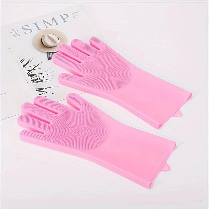 Gant de toilettage en silicone pour chien et chat — brossage et lavage