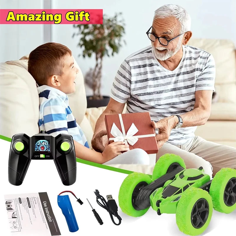 Voiture Cascade RC Double Face – 360° Rotation, 2.4GHz, Off-Road – Enfants & Adultes