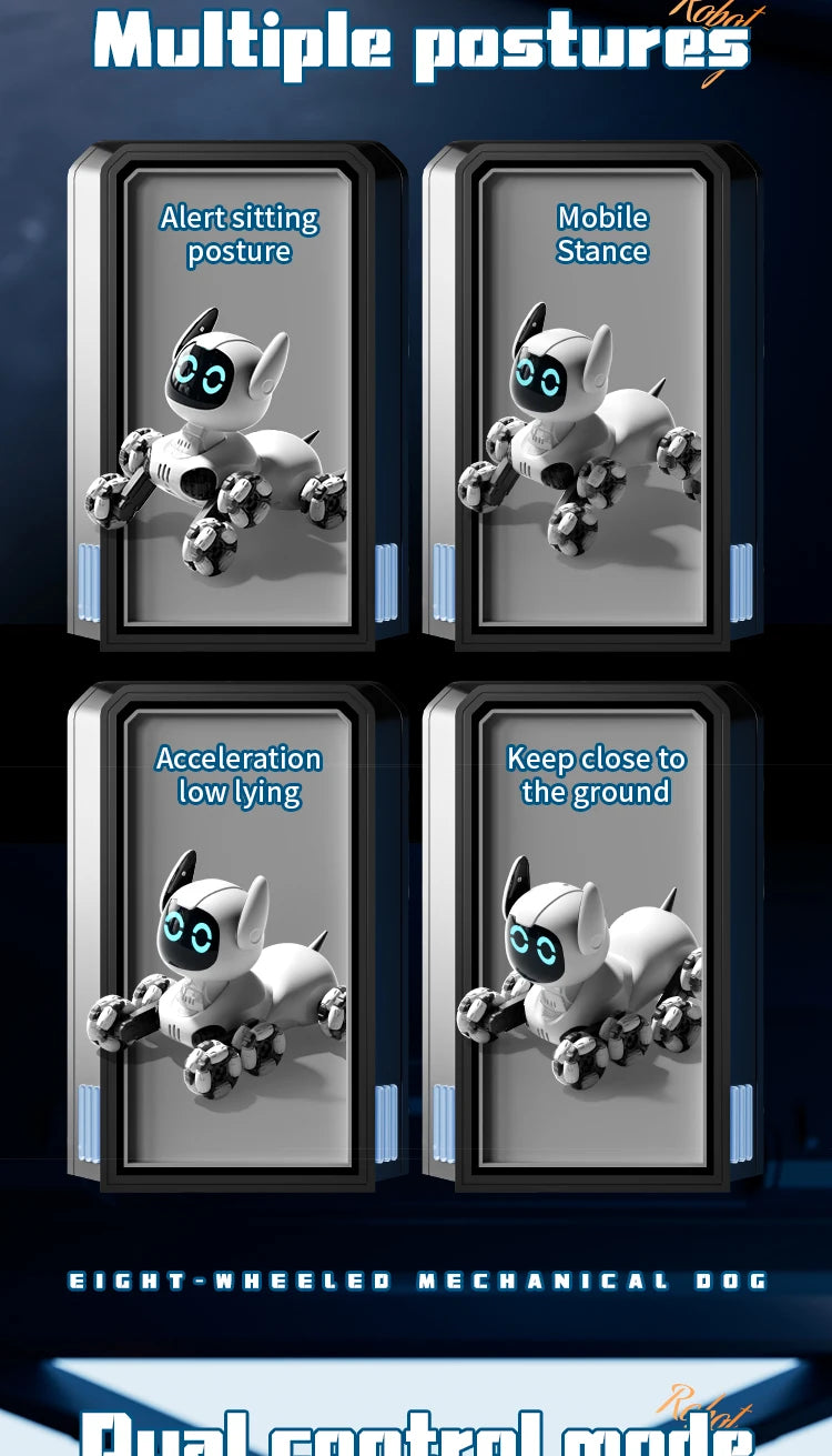 Robot Chien Cascadeur 8WD – Voiture RC Transformable avec Gestes & Lumières