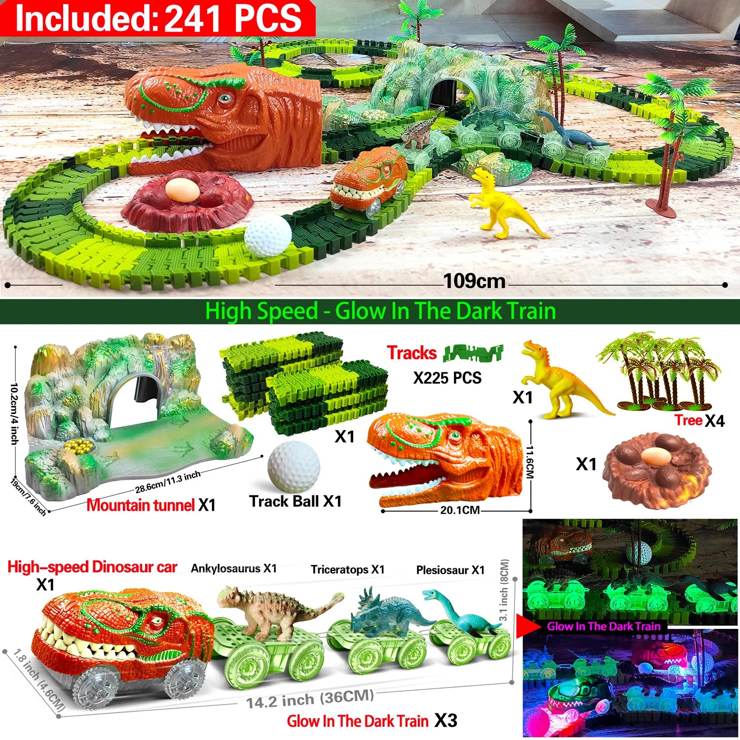 Jouet Train de Dinosaures – Circuit Flexible & Monde Jurassique