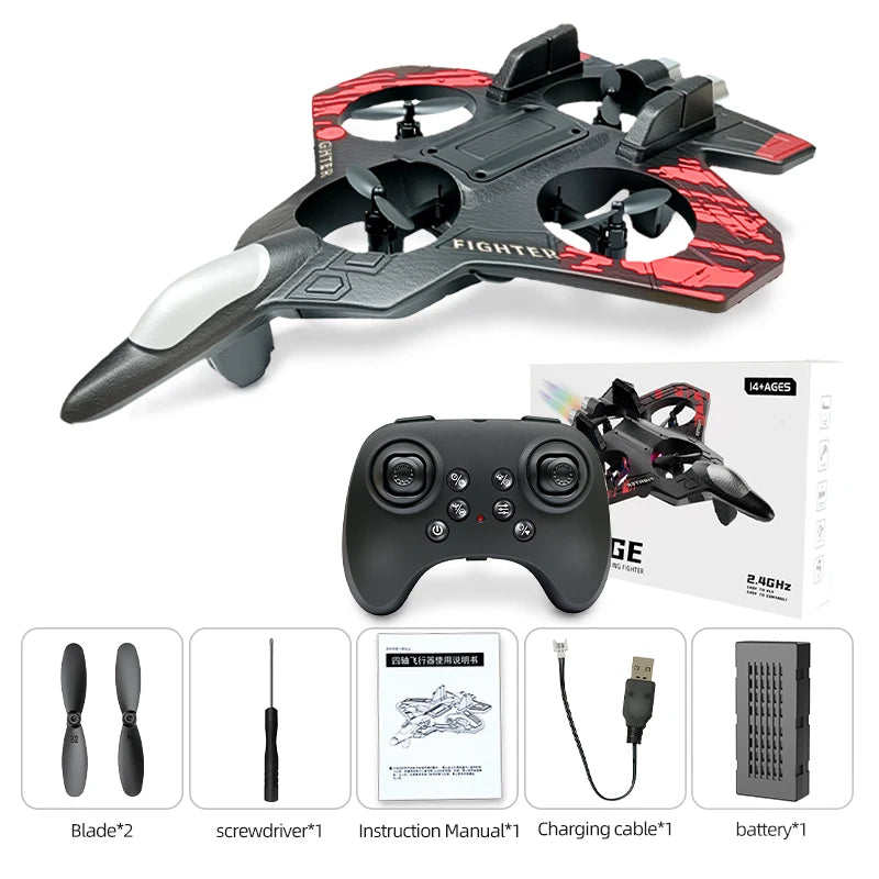 Avion RC L101 en Mousse – LED, Cascades 3D & Télécommande 2.4G