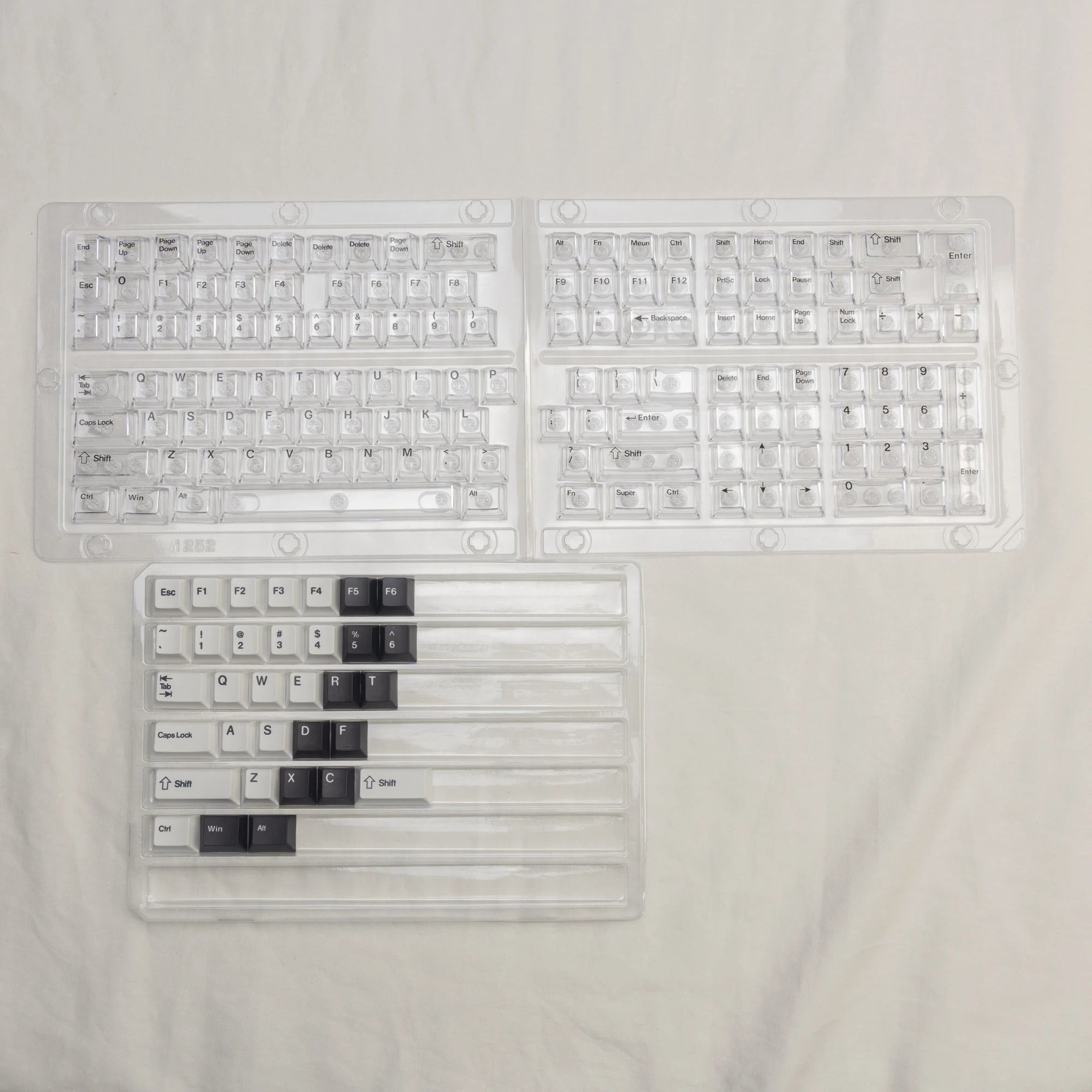 Keycaps Cristal Transparents – 167 Touches PC + PBT (Profil Cherry)