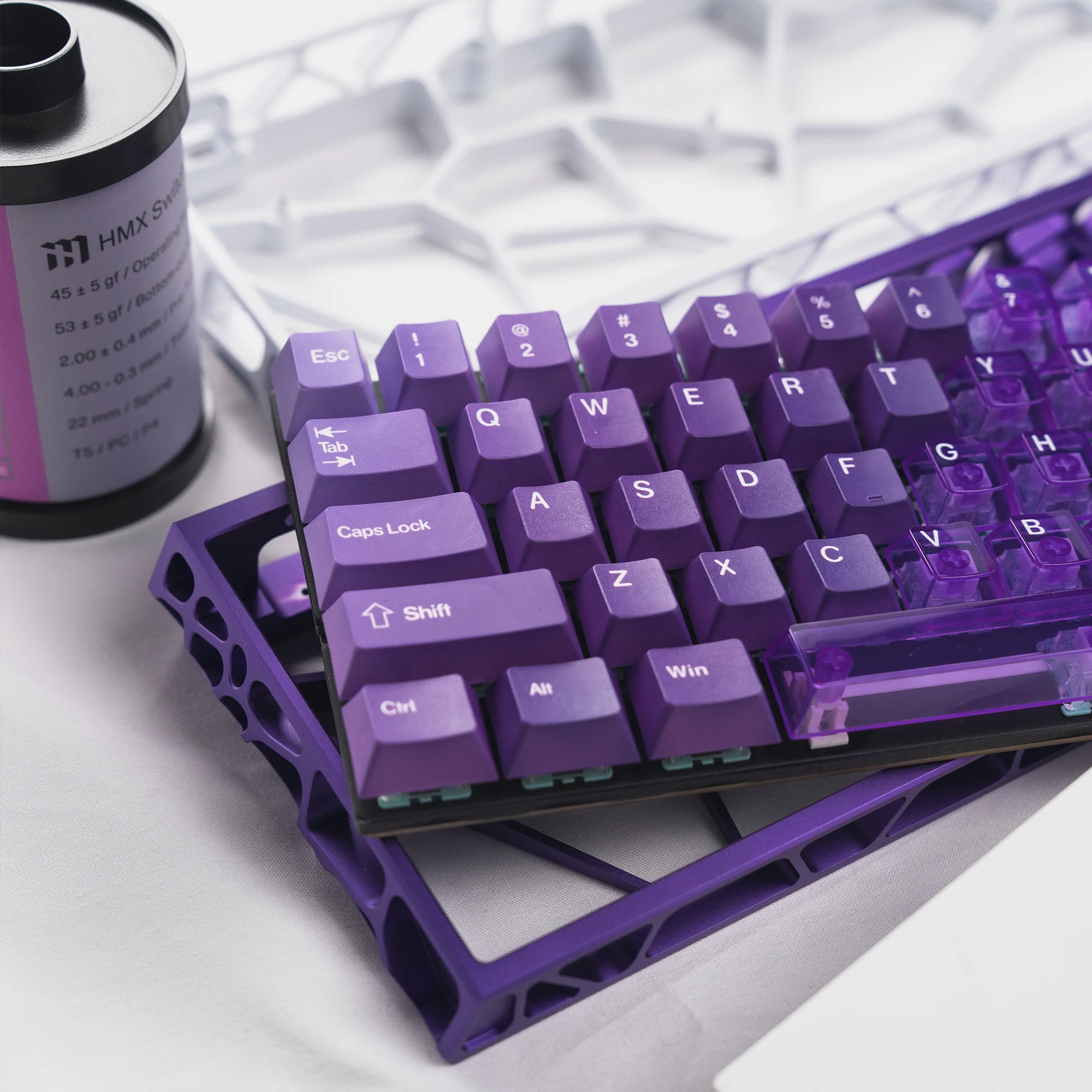 Keycaps Cristal Transparents – 167 Touches PC + PBT (Profil Cherry)