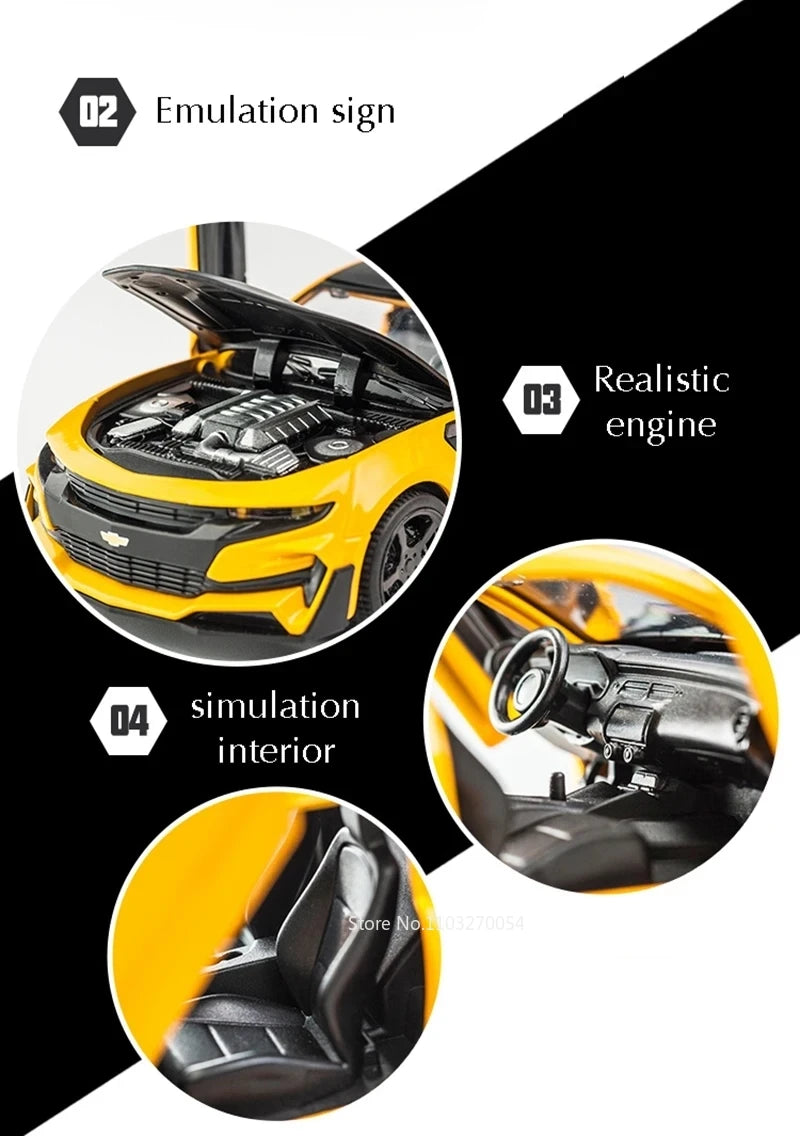 Camaro 1:32 – Voiture en Alliage Métallique Pull-Back avec Lumière & Son