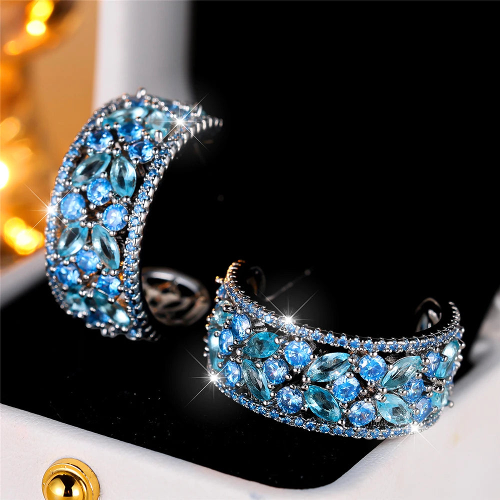 Boucles d’Oreilles à Tige Femme – Cristal CZ Multicolore Luxe