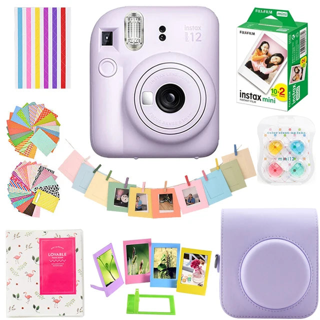 Fujifilm Instax Mini 12 – Appareil Photo Instantané + Kit 10-en-1 (20 Films)