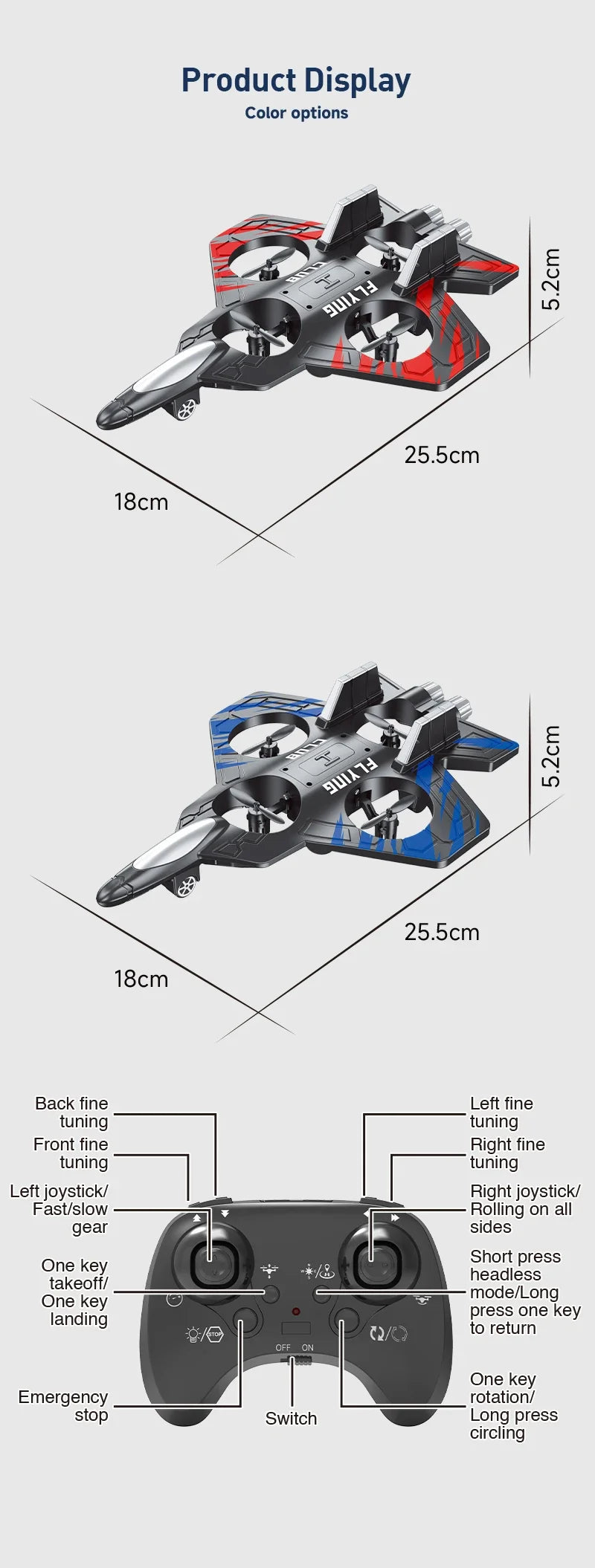 Avion RC en Mousse EPP – Planeur Cascade Électrique, Résistant aux Chocs (CZ01 / CZ36 / K500 Max)