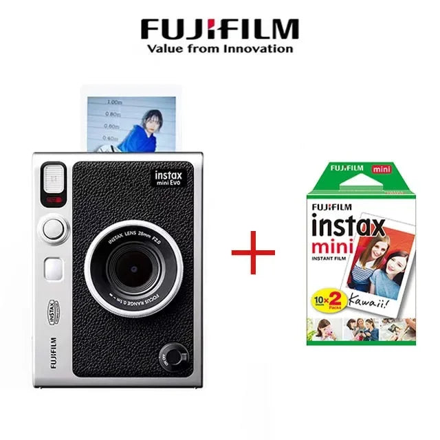 Fujifilm Instax Mini Evo – Caméra Instantanée Hybride | Smartphone Print | Effets Créatifs (Noir & Marron)